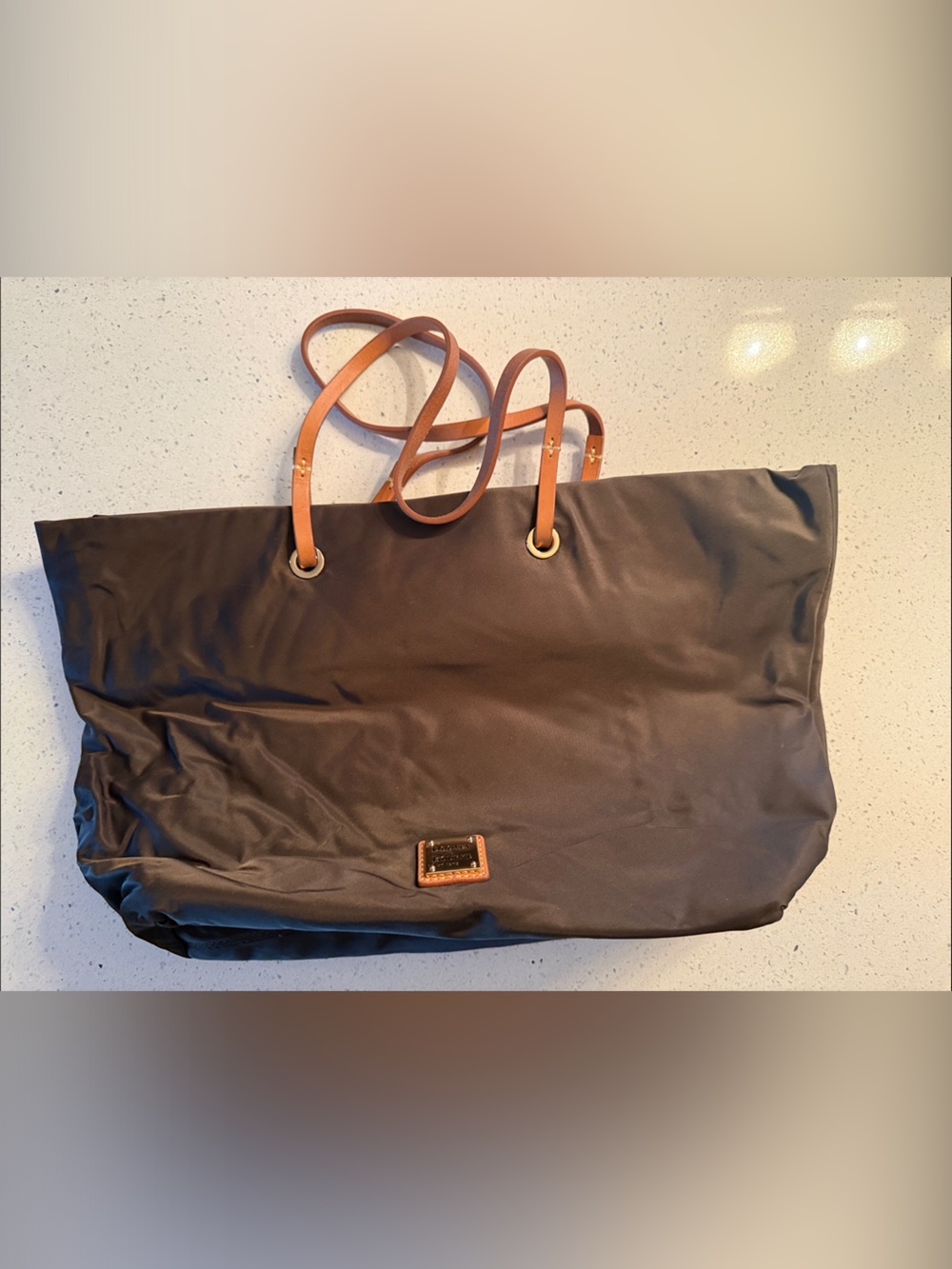 Dooney & Bourke dark Brown Tote with Brown Leather Straps